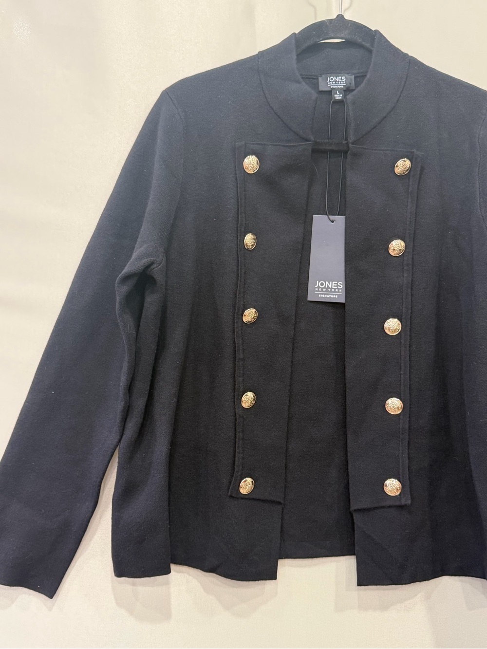 Jones New York Black Military-Button Knit Blazer - Picture 4 of 10